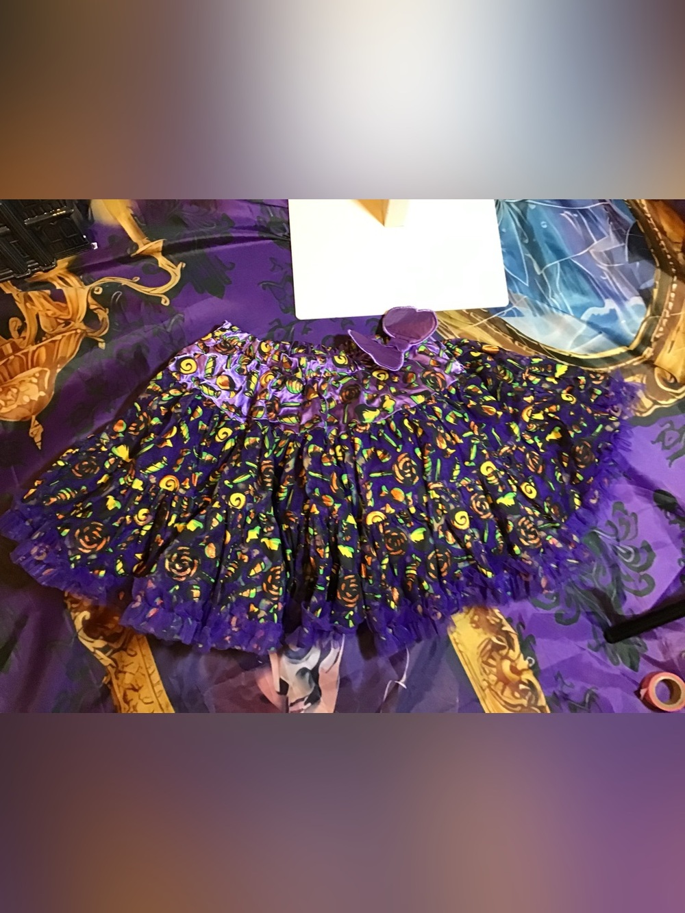 Disney parks Minnie Mouse halloween candy tutu skirt child size medium